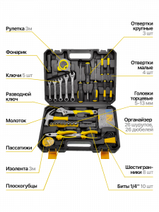 Набор инструментов для автомобиля и дома 88 предметов Патриот PT-INO15